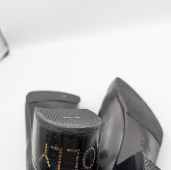 Gucci Horsebit Leather Loafers 36.5 Heeled Slip On Shoes Black - Picture 10 of 11